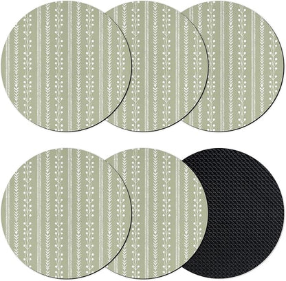 Rustic Farmhouse Coasters Set of 6, Absorbent Coasters by Unknown