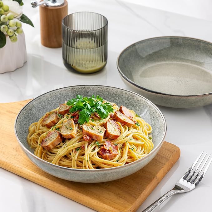 AmorArc 8.5'' Large Pasta Bowls, 36oz Stoneware Pasta Serving Bowls Set of 6 - Image 7