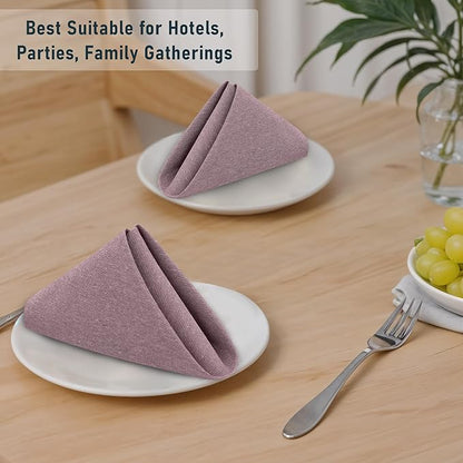 Ruvanti Cloth Napkins Set of 12, 18x18 Reusable Napkins Cloth Washable, Soft & Durable Table Napkin, Poly Cotton Fabric Dinner Napkins for Parties, Christmas, Thanksgiving, Weddings - Burgundy