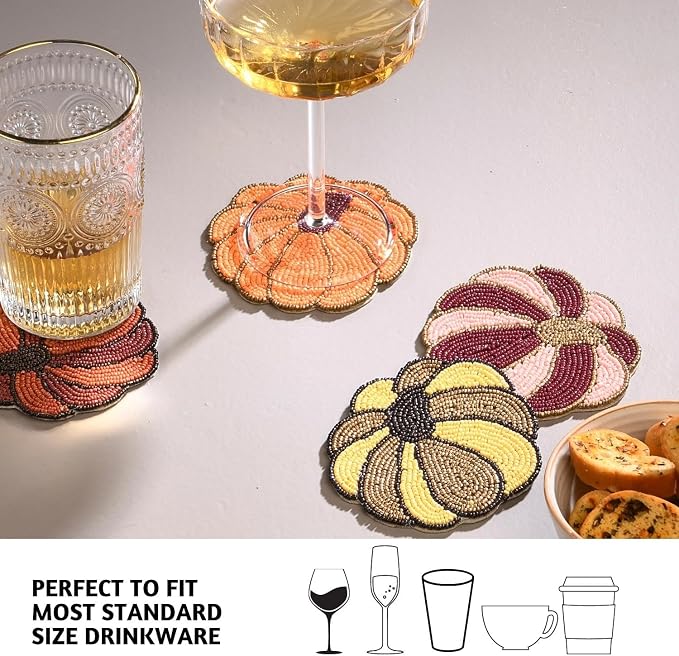 Folkulture Cute Fall Coasters Set of 4 - Image 3