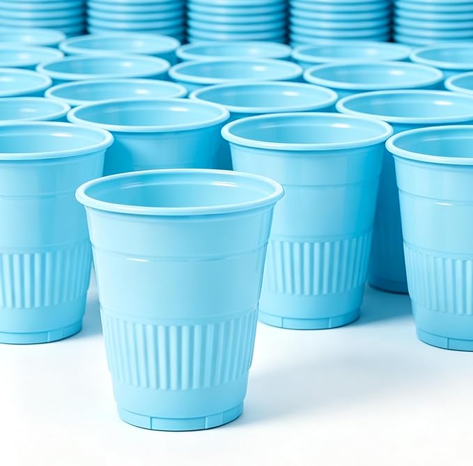 TashiBox 5 oz Disposable Plastic Cups, Sky Blue - Image 7