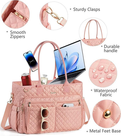 Bagstellar Teacher Tote Bag for Women, 15.6" Laptop Work Tote Computer Bag | - Image 7