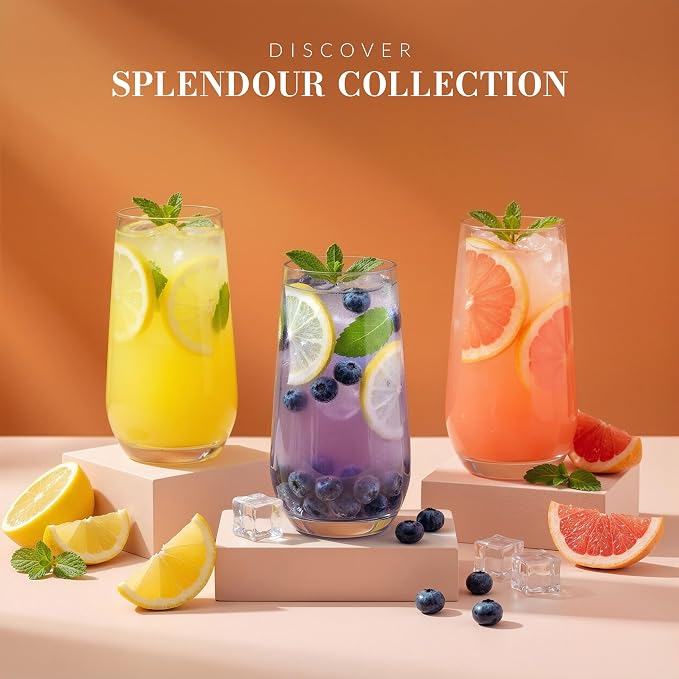 Krosno Tall Water, Drinking Glasses, 16.2 oz, Splendour Collection, Highball & - Image 11