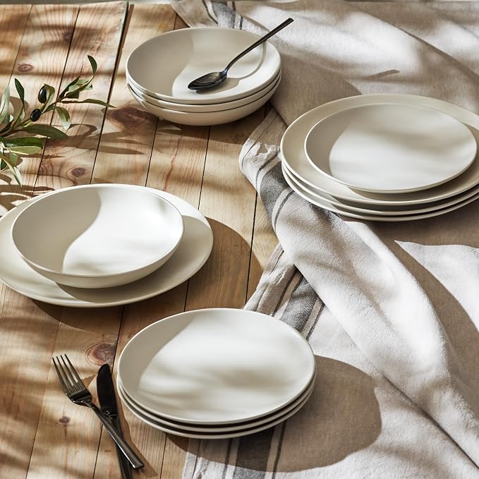 Porto by Stone Lain Semplice 12-Piece Premium Kitchen & Dining Dinnerware Set - Image 3