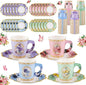 NatNarr 128 Pcs Disposable Paper Tea Cups, 7 OZ Floral Tea Party Cups | by NatNarr