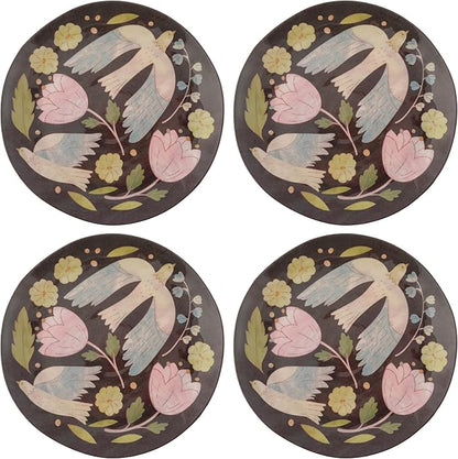 Karma, 8.75 inches Melamine Salad Plates Set of 4, Reusable Dishwasher Safe by KarmaGifts
