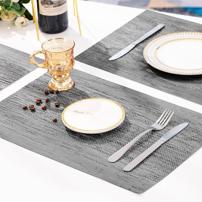 Leetaltree Grey Placemats, Heat Resistant Non-Slip Place mats - Image 6