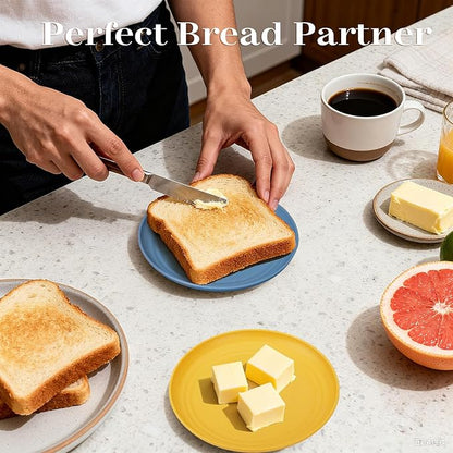 Appetizer Plates 5.7 Inch, Unbreakble Wheat Straw Plate Sets of 8, Plastic Plates Reusable, Microwave & Dishwasher Safe Small Plate for Dessert, Kitchen, Saucers, Party (Multicolor)