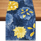 Blue Yellow Dahlia Flower Summer Table Runner Blue Yellow Gray Burlap Table by BEAUTYROMANCEFORYOURLIFE