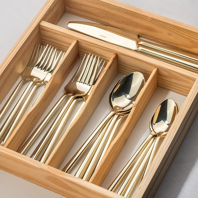 Alata Potter Champagne Gold 20-Piece Forged Silverware Set, Service - Image 9