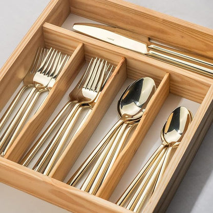 Alata Potter Champagne Gold 20-Piece Forged Silverware Set, Service - Image 9