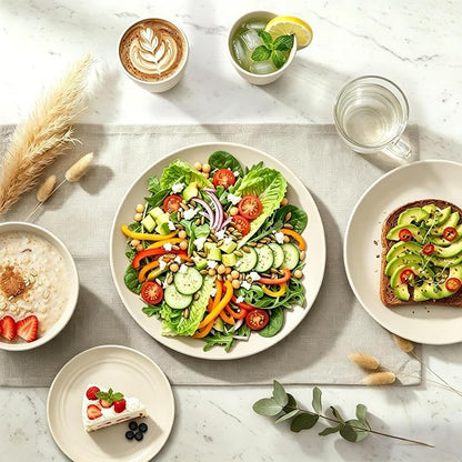 Dinnerware Sets 40 PCS Wheat Straw Plates and Bowls Sets - Image 4