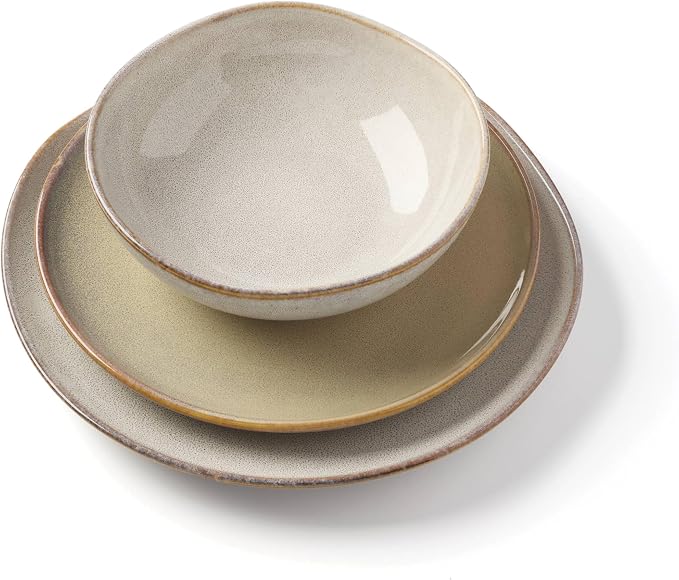 Oneida Organic Shades Oatmeal Stoneware 18-Piece Dinnerware Set - Image 6