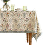 ISAENNE Designer Linen Long Rectangle Tablecloth,Western Colorful Floral Indoor Table Cloth,Wrinkle Resistant Decor Tablecloths for Dining Thanksgiving Kitchen Christmas,63"*94"-Serenity B