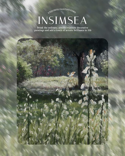 InSimSea Gold Picture Framed Wall Art, Living Room Bedroom Vintage Wildflower Field Gallery Canvas Print Wall Decor, Home Farmhouse Decor, Antique Paintings with Frames 13x16inch