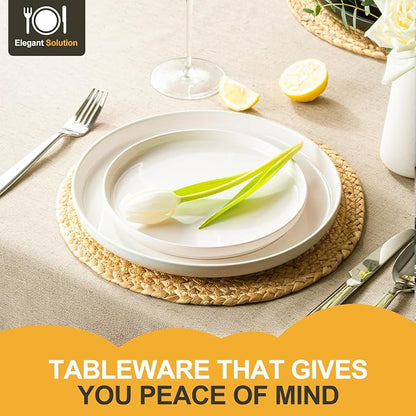 EWFEN Plates and Bowls Sets, 12 Pieces Ceramic Dinnerware Set - Image 2