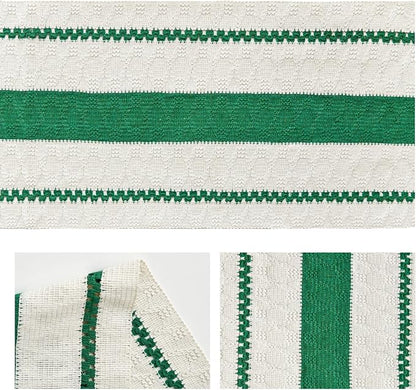 Artoid Mode Emerald Green Rustic Woven Table Runner 12x108 Inch | Holiday - Image 6