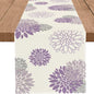 Purple Dahlia Table Runner Modern Elegant Flower Beige Table Runners Geometric by WHOMEAF