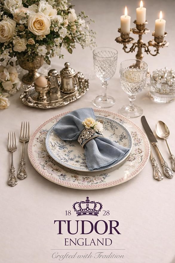 Tudor Royal 12-Piece Porcelain Round Dinnerware Set, Service - Image 5