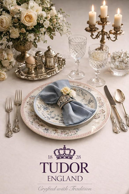 Tudor Royal 12-Piece Porcelain Round Dinnerware Set, Service - Image 5