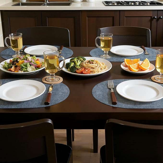 Placemats Set of 4, 11.8 x 17 Inch, Waterproof Wipeable Reversible PU Placemat - Image 2