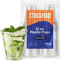 Stack Man Clear Disposable Plastic Cups PET Crystal Clear Disposable 12oz by StackMan