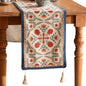 Patdrea Designer French Elegant Linen Table Runner, Colorful Floral Pattern by patdrea