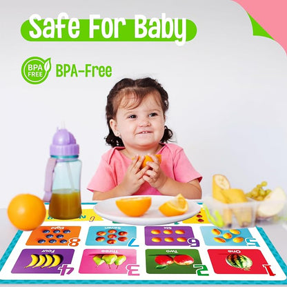 6 Pack Placemats for Kids, Non-Slip Washable, Reusable Alphabet, Shape & Color - Image 2
