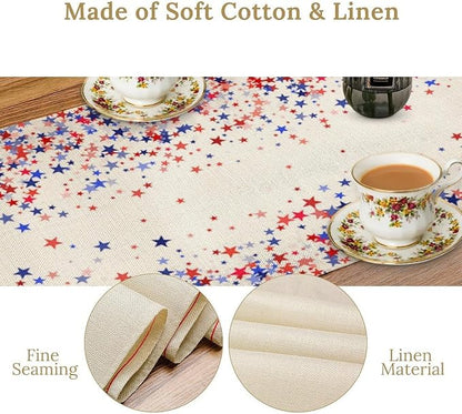 Independence Day Table Runner, 4th of July Red Blue Stars American President - Image 6