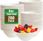 Tiaiidi 200 PACK White Paper Bowls, 8 oz Compostable Disposable Bagasse Bowls by Tiaiidi