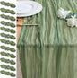 Cheesecloth Table Runner 10FT 12Pcs Sage Green Boho Gauze Sheer Runners | by Xiomot