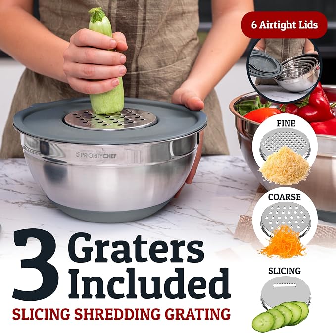 6pc Stainless Steel Mixing Bowls - Image 3