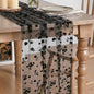 Artoid Mode Black Gauze Flocking Flowers Table Runner 10FT, Halloween Sheer by ArtoidMode