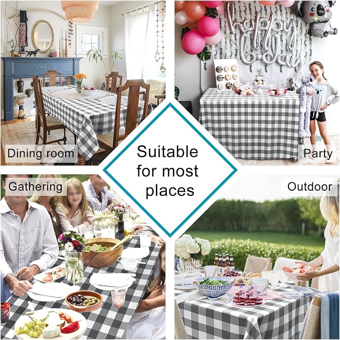 Checkered Square Tablecloth - Image 2