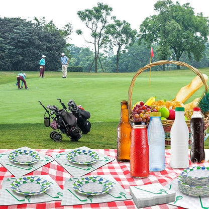 180Pcs Golf Party Supplies Paper Plates and Napkins Serve 60 | Disposable - Image 6