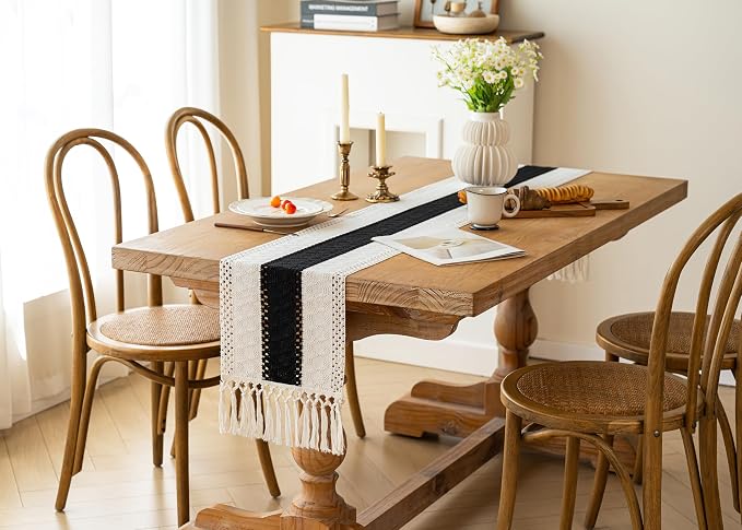 Farmhouse Table Runner for Home Decor 12x108 Black Fall Home Decor | 108Inches - Image 8
