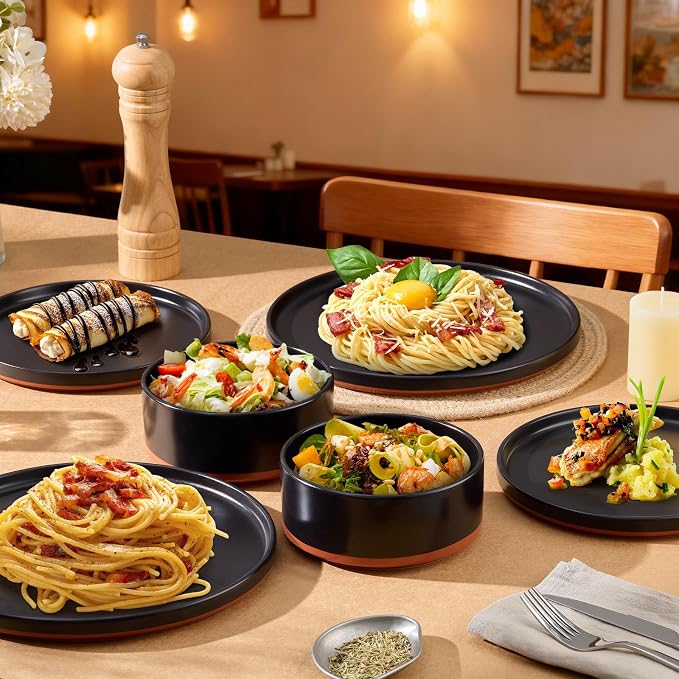 LIANYU 12 Pieces Porcelain Dinnerware Set, Dishes Set - Image 7