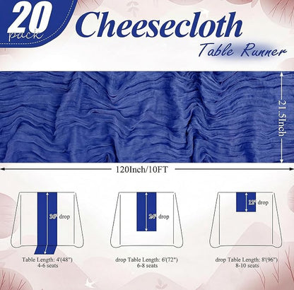20 Packs Cheesecloth Table Runner 10FT Long Boho Gauze Fabric Table Runner - Image 4