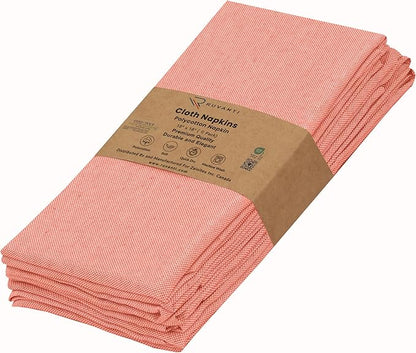 Ruvanti Cloth Napkins Set of 6, 18x18 Reusable Napkins Cloth Washable, Soft & Durable Table Napkin, Poly Cotton Fabric Dinner Napkins for Parties, Christmas, Thanksgiving, Weddings - Orange Rust