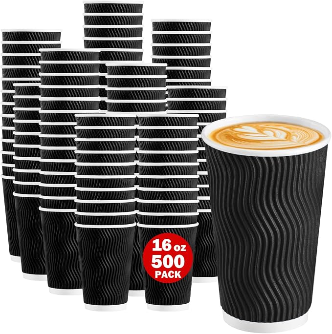 Lamosi 500 Pack Coffee Cups 16 oz, Disposable Paper Coffee Cups No Lids | by BuyNow