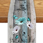 Daisy Floral Table Runner, Rustic Wild Flowers Wooden Boho Spring Butterfly by Unknown