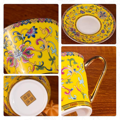 KAMMAK Tea Cup and Saucer, Ceramic Coffee Cups, Afternoon Tea and Entertaining - Image 4