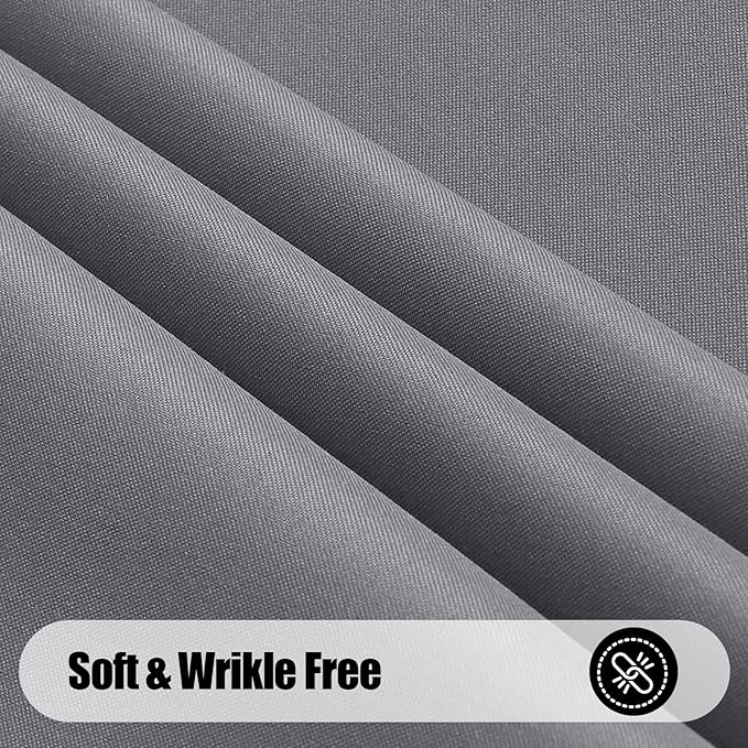 Smiry 4 Pack Rectangle Table Cloth, Waterproof Anti-Scratch Polyester Tablecloth, Decorative Washable Fabric Table Cover for Dining, Buffet, Parties and Outdoor, 52x70, Grey