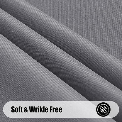 Smiry Rectangle Table Cloth, Waterproof Anti-Scratch Polyester Tablecloth, Decorative Washable Fabric Table Cover for Dining, Buffet, Parties and Outdoor, 60x84, Grey