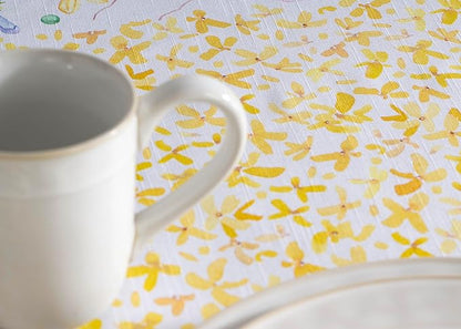 Maison d' Hermine Table Cloth Square Table 100% Cotton 60 x 60 Inches Tablecloth Reusable Decorative for Dining Room Farmhouse Home Valentines Day Decorations Spring Summer - Easter Zest
