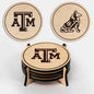 LazerEdge Texas A&M Aggies Wooden Coaster Set - Maple Wood - Officially Licensed Product - 4-Pack