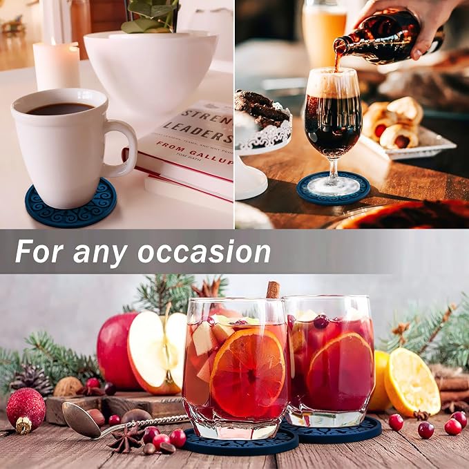 Silicone Coasters for Drinks, Resistant Reusable Drink Coasters-Great Gift for - Image 5