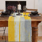 Emvency Table Runner, 13x72 Inch, Abstract Modern Yellow | Grey Art Dining Decor by Emvency