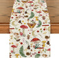 Artoid Mode Beige Modern Mushroom Table Runner, Seasonal Botanic Farmhouse by ArtoidMode