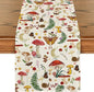 Artoid Mode Beige Modern Mushroom Table Runner, Seasonal Botanic Farmhouse by ArtoidMode